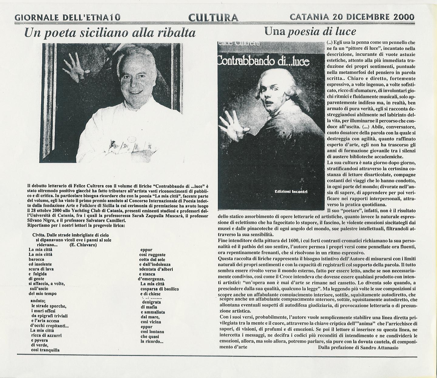 Giornale dell'Etna - Felice Cultrera - Realtà